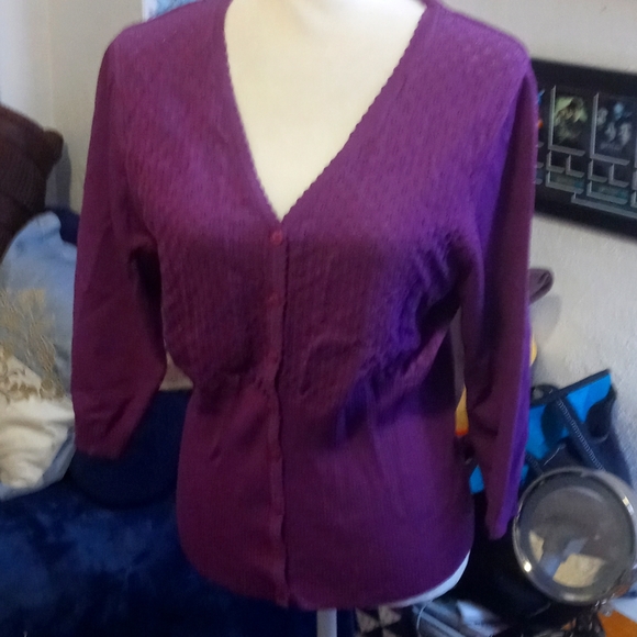 Style & Co. Sweaters - SOLD- Style & Co purple sweater size L.